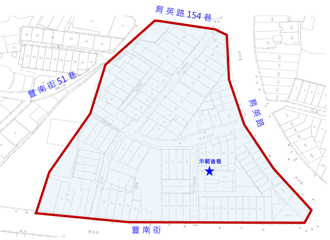 中市豐原區污水下水道公告使用區域之範圍圖(編號:A05區)