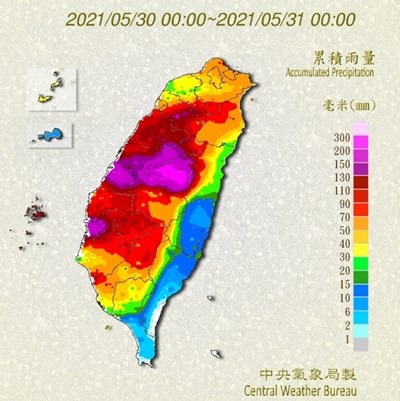 梅雨鋒面過境,為中部地區帶來豐沛雨量