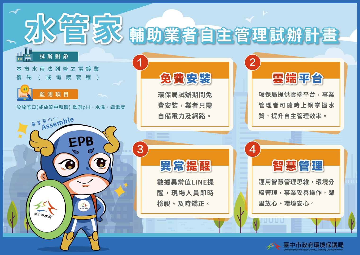 臺中市政府全球資訊網 市政新聞 中市環保局試辦 水管家 輔導電鍍業者加強放流水管理