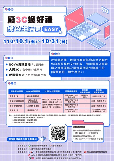 廢棄3C換贈品 綠色生活更EASY