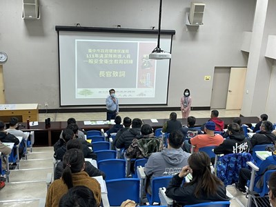中市打造友善職場 132名新進清潔人員職安培訓登場