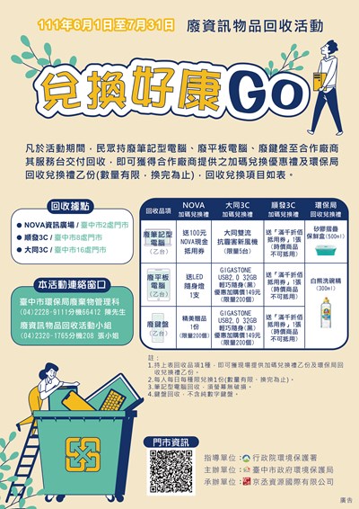 廢資訊物品回收活動 兌換好康GO