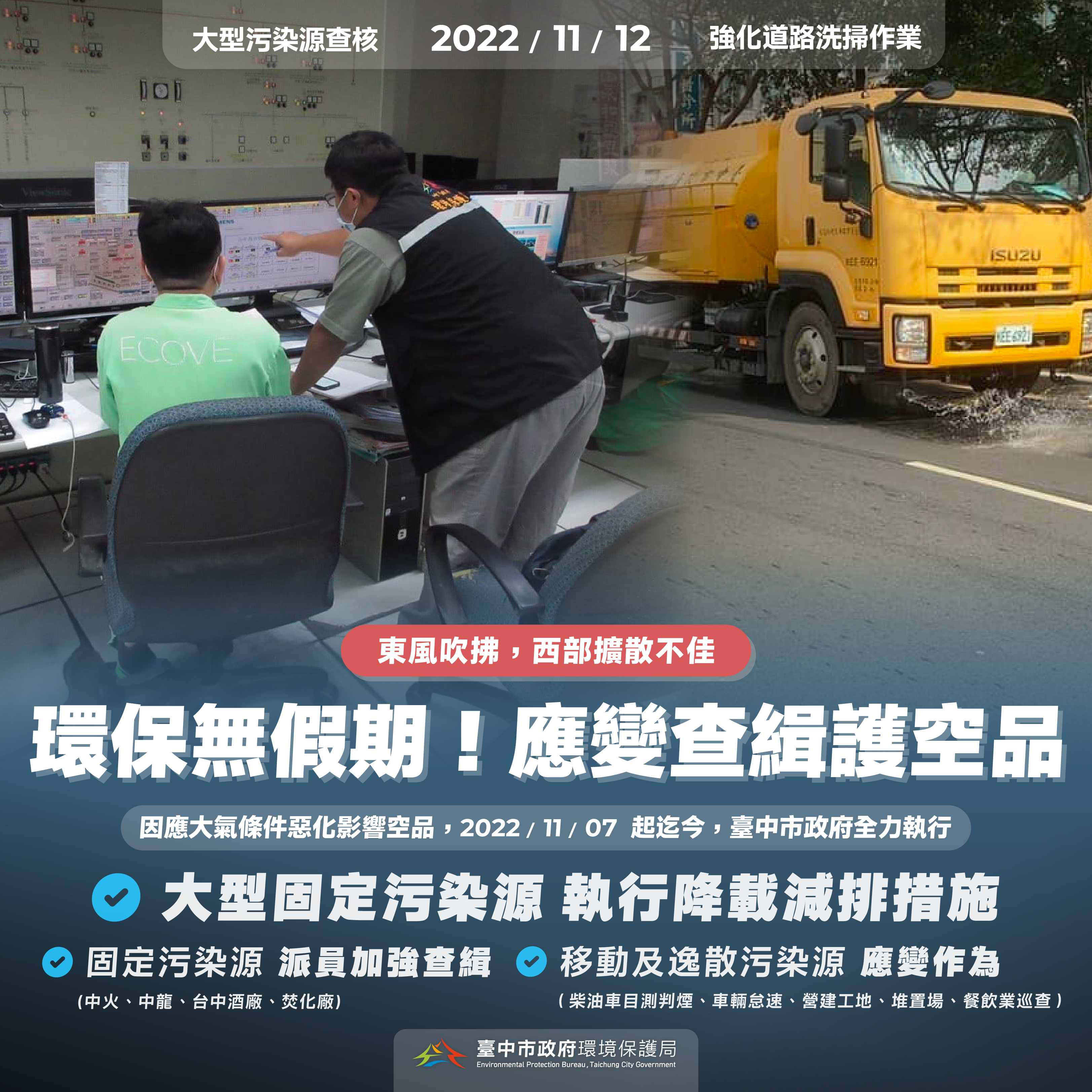 環保局應變空污假日不停歇