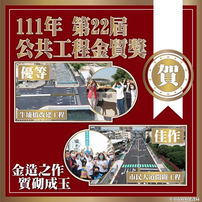 中市工程「金」耀眼 建設局工程再獲金質獎肯定