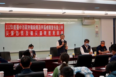 建設局舉行災害防救教育訓練,局長陳大田親自出席及勉勵同仁
