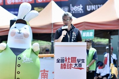 運動局長李昱叡代表盧秀燕市長出席,歡迎大家到訪臺中,為選手加油勉勵