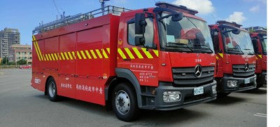 台中市 111年、112年採購各式消防車合計40輛,7月起陸續辦理交車後投入第一線救災任務