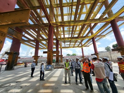 市府辦理水湳轉運中心施工查核,就建築結構、機電設備施工品質、安全衛生環境等項目